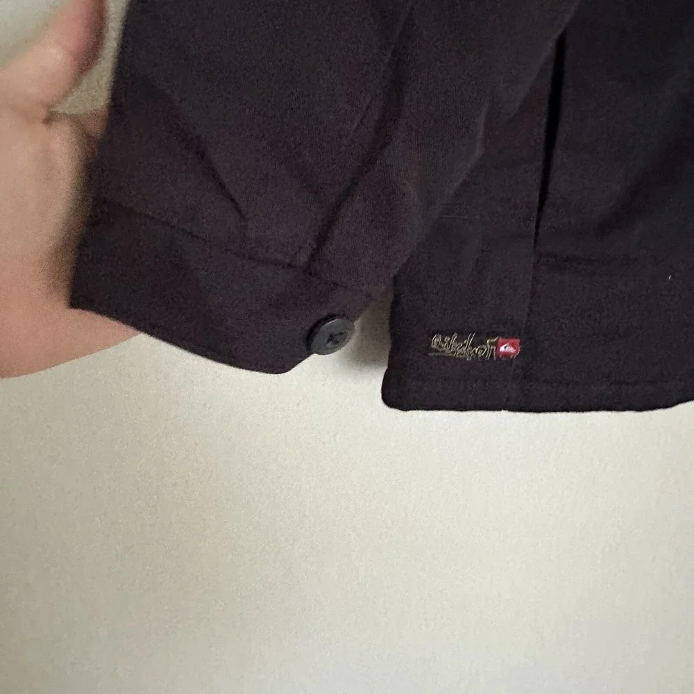 Quicksilver Black Full Zip Jacket Boys M Pockets Polyester Slightly‎ With Tags